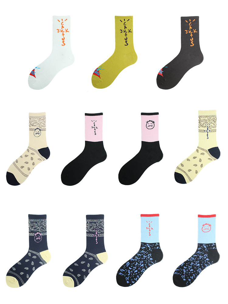 Aj146 Swoosh Socks Trendy Brand Dunk Paisley Grimace Brand Travis Scott Long Socks Ts High Top Mid-calf