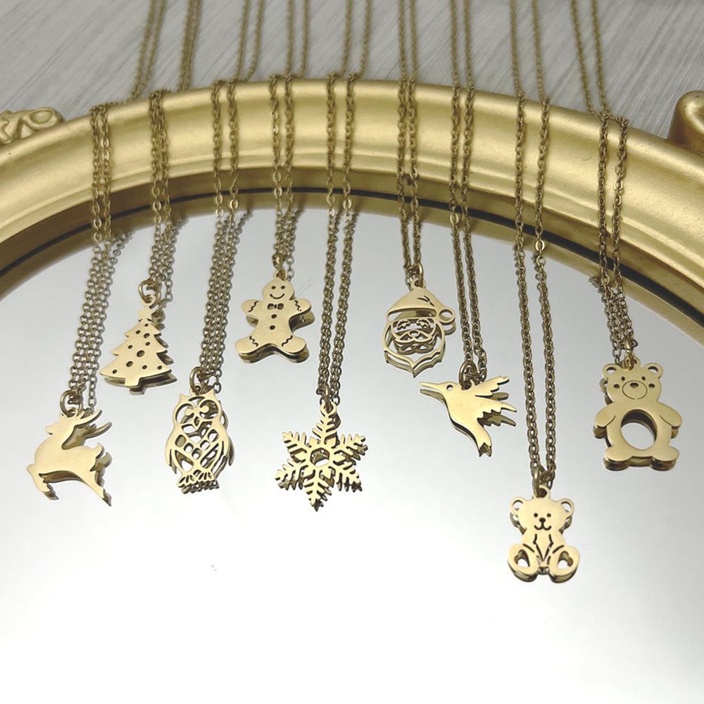 Minimalist Christmas Tree Santa Claus Gingerbread Titanium